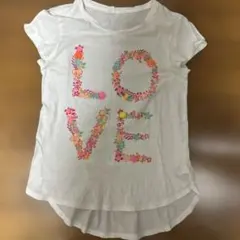 GAP KIDS 花柄 LOVE Tシャツ XL 肩見せ