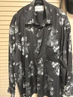STUDIOUS 花柄 長袖シャツ ブラックのサムネイル