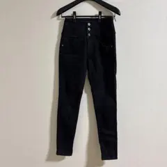 ハイウエスト スキニーデニム ブラック ストレッチのサムネイル