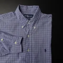 90s 香港製 Ralph Lauren ラルフローレン 長袖シャツ チェック