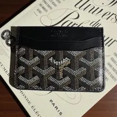 Goyard レザー カードケース 黒/ブラウン