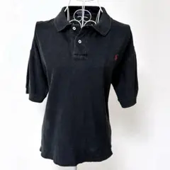 Polo by Ralph Lauren 90s 刺繍ロゴ　ポロシャツ ブラック