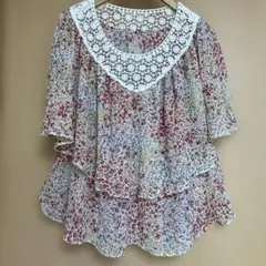 E hyphen world gallery 花柄 ティアード チュニック