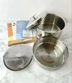 新品クリステル グラフィット 深鍋20cm ミニスターターセット 白ハンドルのサムネイル