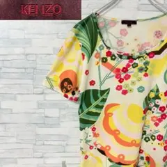 【イタリア製】KENZO 半袖 Tシャツ カットソー クルーネック 花柄 総柄のサムネイル