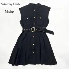 美品 Saturday Club ノースリーブ アップベルト付き ワンピース M