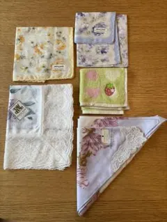 ブランドレースハンカチ　ハンカチ5枚セット　HANAE MORI ピエール