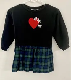 美品 baby GAP ディズニー ハート　トレーナー　裏起毛　ワンピース 4Y