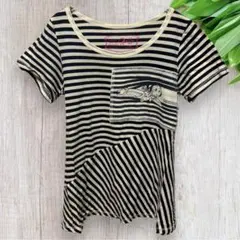 AS KNOW AS 半袖Tシャツ ペプラム ボーダー オリーブ OLIVEのサムネイル