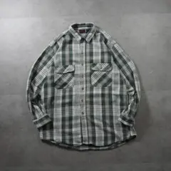 90s DAKOTA ヘビーフランネルシャツ フォレストグリーン 古着のサムネイル