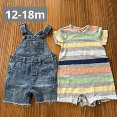 GAP カバーオール ロンパース 12-18ヶ月 男の子 オーバーオール デニム