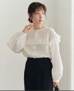 titivate ボリュームスリーブフリルブラウス
