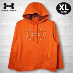 [美品] USA Under Armour オレンジ フード付きパーカーXL人気