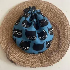 ͜·♡青海波ねこちゃん まんまる巾着ポーチ - メルカリ
