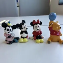 ミッキー・ミニー・プーさん レトロ陶器製フィギュアセット