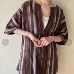 お値下げ 新品タグ付き✨ ローリーズファーム ストライプスキッパーブラウスのサムネイル