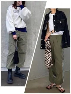 ユニセックスUNIQLOイージーカーゴパンツsizeS OLIVE