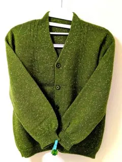 【超美品】キッズ用　オリーブグリーン ニットカーディガン