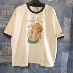 ★週末セール★KELLOGG'S ヴィンテージ プリント半袖リンガーフリーサイズ