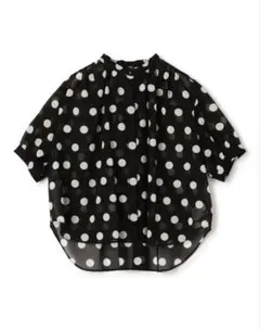 ルコットンドットプリント ギャザーブラウス トゥモローランド