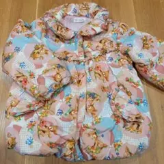 ★ちょっとレトロなかわいい小鹿柄　中綿いりアウター　ピンク　120