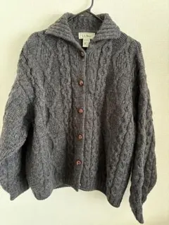 L.L.Bean 100%ウール カーディガン Lサイズ グレー