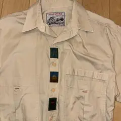 【希少】ADVENTURE SPORT 半袖シャツ M 刺繍 ワッペン レトロ