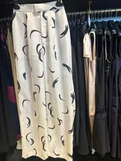 FRAY I.D ワイドパンツ アイボリー/ブラック　羽