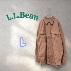 90sL.L.Bean エルエルビーン　オレンジ系チェックシャツ　ネルシャツ　L