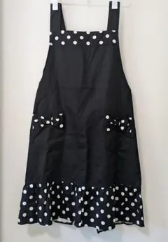 ドット柄 フリルエプロン LL〜3L