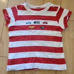 familiar 赤白ストライプ Tシャツ 90