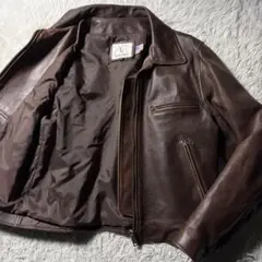 【雰囲気抜群】VINTAGE レザージャケット　本革　ブラウン　42