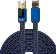 CAT8 LANケーブル3M ネットケーブル 平型ナイロン編組 超高速対応