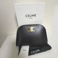 CELINE セリーヌ トリオンフ ポーチ ブラック シャイニーカーフスキンのサムネイル