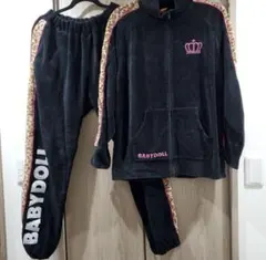 BABYDOLL セットアップ 黒 レオパード柄