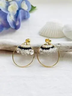 天然石のフープピアス／イヤリング　No.121