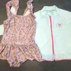こども　女の子　水着　110 ラッシュガード　セット