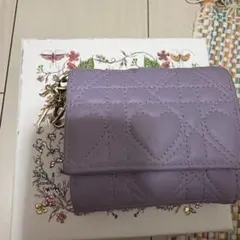 Christian Dior 三つ折り財布 パープルのサムネイル