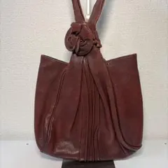 【美品】IBIZA イビザ ハンドバッグ 本革 レザー ブラウン 花モチーフ