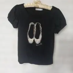 Couture brooch ビジュ付きバレエシューズパフスリーブTシャツ 36のサムネイル