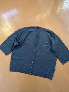 UNIQLO 五分袖 Vネック カーディガン S グレー