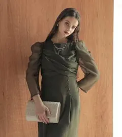 クロスデザインナローシルエットワンピースパーティードレス niana