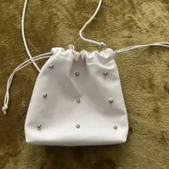 スタッズ巾着バッグ