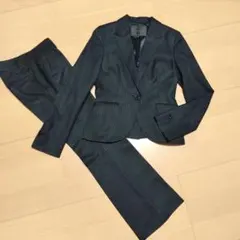 美品 UNTITLED シルク混 ストラップパンツセットアップ スーツ ブラック