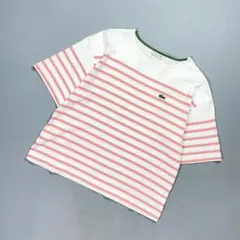 美品 ラコステ ボーダーTシャツ ピンク サイズ36*PD1143のサムネイル