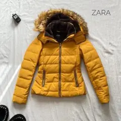 ZARA　ブルゾンダウンジャケット　内側ボア　S　イエロー