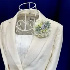 コサージュ　アップル グリーン系　ダリア　ばら　 卒業式　入学式　セレモニー