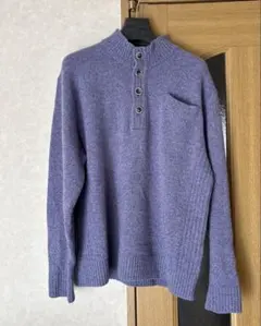 JOSEPH ABBOUD ボタン付きハイネックセーター 3L 紫のサムネイル