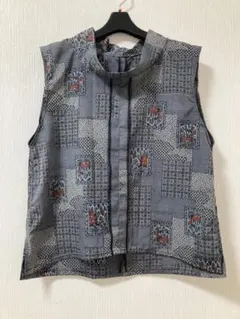着物リメイク　大島紬　ベスト風チュニック