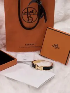HERMES ミニ ケリー ドゥブルトゥール ブレスレット ⿊ PGD W刻印 